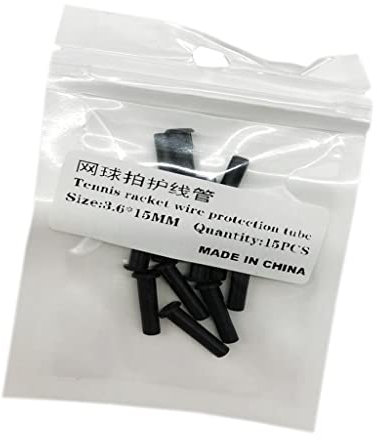 Perfeclan 15 STK. Ösen für Tennisschläger, Universal-Schlägerösen, Schwarze Saitenschutzrohre, 3,6x15mm