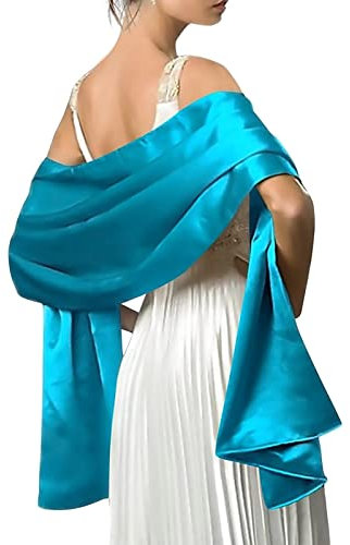 LumiSyne Damen Satin Chiffon Festlich Stola Schal Einfarbiger Leichter Schalverpackung Für Braut Brautjungfer Hochzeit Abendkleid Abschlussball