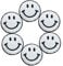 Tizikcon 6 x weiße Smiley-Gesichts-Flicken zum Aufbügeln, Happy Face, Nähapplikationen, Kleidungsabzeichen für Kleidung, Kleid, Hut, Jeans, DIY-Dekorationen (weißes Handtuch-Stil, 7,1 cm, 6 Stück)