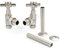 Hot Flow | Bayou Cross-Head Traditional Manual Radiator Valves (Pair) (Satin Nickel with Sleeve)