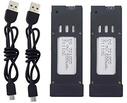 2PCS 3.7V 500mAh Lithium Battery with USB Charging Cable for E58 S168 JY019 Folding Quadcopter Parts Aerial Photography RC Drone Battery