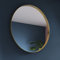 Pebble Grey Bathroom Mirror 600x600mm - Onyx Round Bathroom Mirrors Wall Mounted, Brushed Brass Round Mirror for Living Room & Bedroom, Aluminum Framed Circular Wall-Mounted Vanity Hallway Mirrors