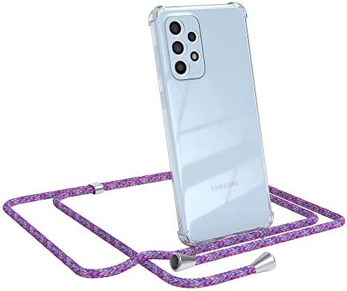 EAZY CASE Handykette kompatibel mit Galaxy A33 5G Handyhülle mit Umhängeband, Handykordel mit Schutzhülle, Silikonhülle, Hülle mit Band, Stylische Kette für Smartphones, Unicorn