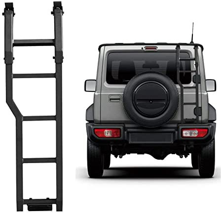 OLOTU Auto Hecktür Leiter Klettern für Suzuki Jimny JB64 JB74 2019 2020 2021 Aluminiumlegierung Trittleiter Outdoor Zubehör Rear Tail Door Ladder