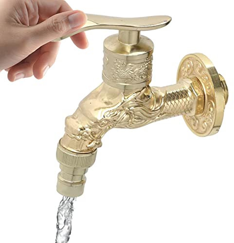 Robinet antique | Robinet de jardin extérieur vintage - Alliage de zinc Nostalgie Spigot Jardin monté sur le mur Dragon taillé pour la maison Cuisine Salle de bain Extérieur Jardin Hepvet