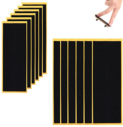 HXHWKEN 12 Stück Skateboard Griptape Fingerboard Foam Grip Tape Griffbrett-Schaumstoff-Griffband für Fingerskate Mini Skateboards DIY, Schwarz (110 x 38mm)