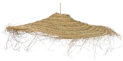 Bohome Living - Suspension Luminaire Parasol en Osier, Abat jour Bohème Chic, Suspension en Alfa, Fait main (M : 80x20cm)