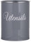 Innoteck Utensil Holder Metal Powder Coated Cutlery Organiser Pot for Kitchen Countertop Farmhouse Style Rust Proof With Non Slip Base for Spoons, Spatulas, Knives, Forks & Cooking Utensils, Grey