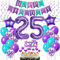 Deko 25. Geburtstag Frau, Luftballons 25 Geburtstag deko Frauen lila, Geburtstagsdeko 25 Jahre Frauen Dekoration, Ballon 25. Geburtstag Frauen lila Tortendeko 25. Geburtstag deko Luftballon Frau