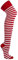 krautwear® Damen Gestreifte Overknees Strümpfe Ringelstrümpfe Karneval Oeko-TEX Standard 100 (rot-Weiss)