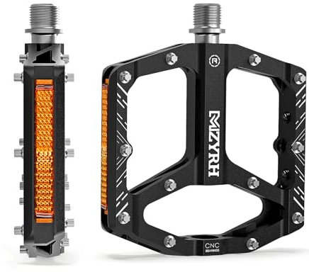 MZYRH Mountainbike-Pedale, MTB-Pedale, 9/16 Zoll, rutschfest, leicht, Aluminiumlegierung, Fahrradpedale für Rennrad, Mountainbike, BMX, MTB (schwarz)