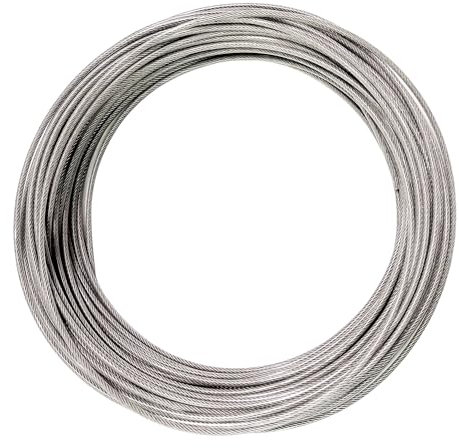 YIKAOMAI® Cuerda de alambre de acero inoxidable 304, 30 m, 3 mm, recubierto de PVC de alto rendimiento para malla de jardín, malla de alambre, tela de patio (304 acero inoxidable (30 m-3 mm))