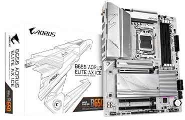 GIGABYTE B650 AORUS Elite AX Ice (AM5/LGA 1718/AMD/B650/ATX/DDR5/Triple M.2/PCIe 5.0/USB 3.2 Gen2X2 Type-C/WiFi 6E/LAN 2.5GbE/Blancanieves/EZ-Latch/Placa Base)