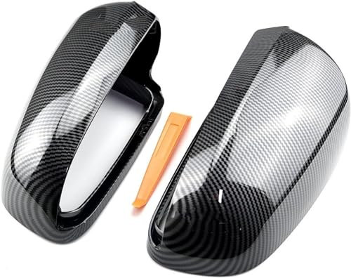 MARUE Rückspiegel Spiegelkappen für Audi A4 B6 B7 A6 C6 S4,Auto Außen Links/Rechts Seitenspiegel Gehäuse Rahmen Rückansicht Shell Rahmen, 1 Pair Carbon Fiber