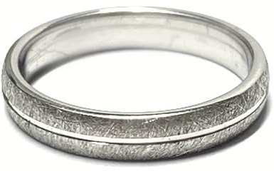 Bandring 925 Silber rhodiniert matt eismatt 4mm breit Silberring #62