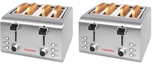 Caterlite 4 Slot Stainless Steel Toaster Innovative Design with New Features (Pack of 2)