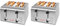 Caterlite 4 Slot Stainless Steel Toaster Innovative Design with New Features (Pack of 2)