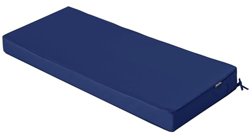 Comcaver Outdoor Bench Cushions 48 x 18 Inch Thick Waterproof Porch Swing Cushions with Tie Patio Furniture Chair Cushion Bench Pad 5 Year Color Fastness Backyard Seat Pads Navy