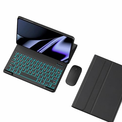 MG REAL Keyboard Case for Xiaomi Pad 5/5 Pro 11, 7 Color Backlit, Magnetic Detachable Wireless Keyboard with Bluetooth Mouse,Black