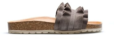 VERBENAS Sandalen Rocio Volante Piedra | Pantoletten, Schwarz, Schlupfschuh, Damen, Schuhe