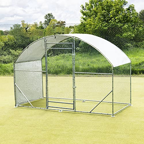 Walk In Outdoor Cat Enclosure, 3m x 1.4m / 45sqft. Large Metal Cat House With Latched Door and Sun Shade Cover Catio Style Enclosure