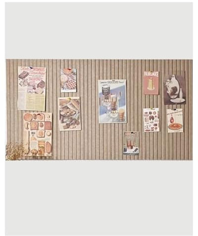 Rokeblau 60x40cm Large Bulletin Board, Decorative Felt Pin Board, 0.9cm Thick Foldable Photo Display Board with Self-Adhesive Tape, Vision Board for School Home Kitchen Office Walls - Dark Camel