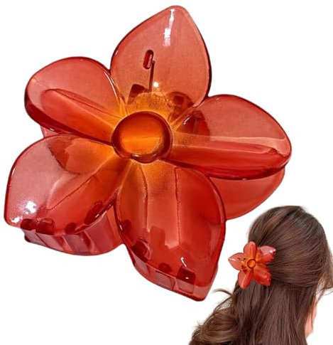 Pinza para el cabello con forma de flor para el cabello transparente, para evitar que el cabello se resbale – Pinza para el cabello tropical para mujer