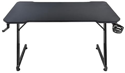 Subsonic - Gaming desk 120 x 60 cm, gamer desk with ergonomic carbon fibre top fully covered with XXL mouse pad, cup holder and gaming headset holder