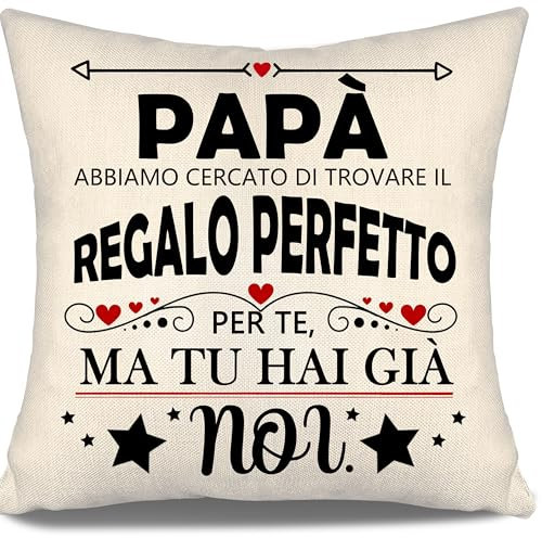 Aosumin Papà abbiamo cercato di trovare il regalo perfetto per te ma tu hai già noi Divertenti fodere per cuscini per papà da Figlia Figlio Regalo di Natale per la festa del papà(b-papà)