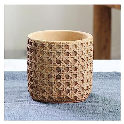 DOLPTBEZM Pots de Fleurs de Jardin intérieur et extérieur Pot de Fleurs créatif Pot de Fleurs tissé Imitation Japonais Pot en céramique rétro Pot d'orchidée GRA