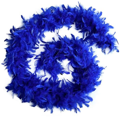 riou Halstuch Damen Blau Schmal Lavendel Chandelle Truthahnfeder 2 Yards 60g Für DIY Handwerk Tanzen Hochzeit Halloween Kostüm Dekoration Feder Jogging Accessoires (Blue, S)