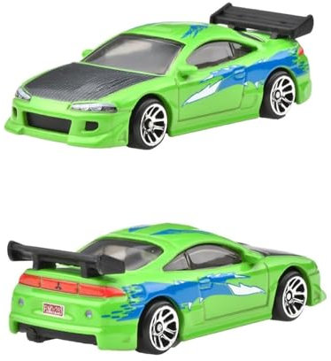 Hot Wheels Fast and Furious BRIAN O'CONNER Auto 1995 MITSUBISHI ECLIPSE Modell Die Cast Maßstab 1:64 - Länge 7cm - JBY29