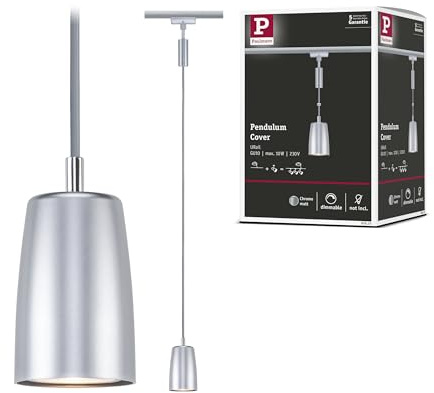 Paulmann 95625 URail Pendel Cover GU10 max. 10W dimmbar 230V Chrom matt Schienensystem - Leuchtmittel frei wählbar