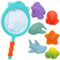 7 PCS Bath Toys for Toddler, with Fishing Net, Bath Time Cute Accessory, for Shower And Swimming Tub