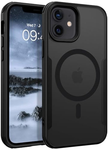 YINLAI for iPhone 12 Magnetic Case iPhone 12 Pro Case Compatible with MagSafe Wireless Charging Shockproof Slim Translucent Phone Case for iPhone 12/iPhone 12 Pro 6.1, Black