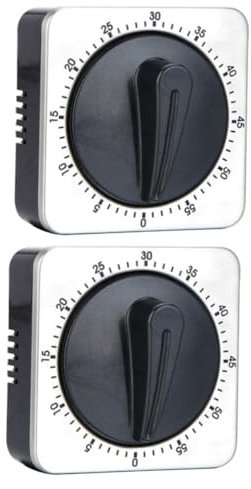 Cabilock 2 Pièces chronomètre de Sport minuteur Minuterie de Cuisson minuterie pour la Maison Black