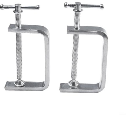 Lot de 2 serre-joints en C de 50 à 100 mm, en alliage d'acier pour bois, plastique, perçage, fixation, métal, pierre, serrage portable (0-85 mm)