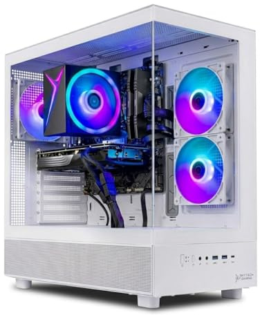 Skytech Gaming Azure 3 Desktop PC, Ryzen 7 7700 3.8GHz (5.3GHz Turbo), NVIDIA RTX 5060 Ti 16GB, 1TB NVMe SSD, 16GB DDR5 RAM 6000, 650W Gold PSU, Wi-Fi, Win 11