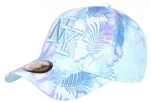 Hip Hop Honour Casquette NY Tropicale Bleue Fleurs et Palmiers Originale Baseball Bali - Taille Unique - Bleu