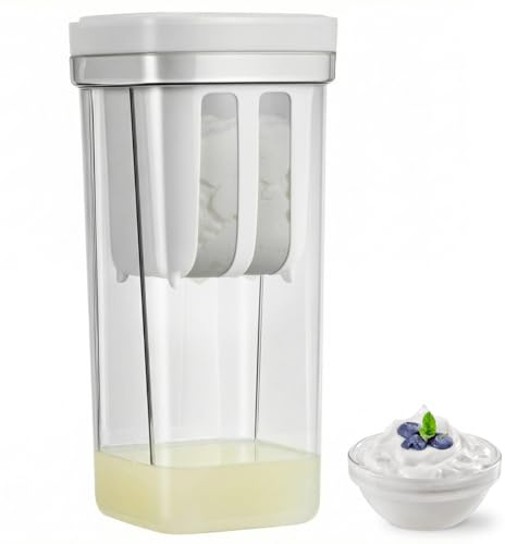 Bryzal Maker Strainer, Multi Yoghurt Strainer with Fine Mesh Bag & Lid for Thick Greek Yogurt, Soybean Milk Berries Soup Fruit Juice Coffee Tea