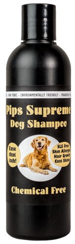 Pips Supreme Dog Shampoo 250ml. Will ease itching & remove dirt & grime and assist in clearing away soft bodied insects from the dogs coat.