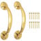 2X Polished Brass 150mm Victorian Bow Pull Door Handles