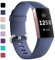 GEAK Strap Compatible for Fitbit Charge 3/ Charge 4, Adjustable Classic Replacement Wristband Activity Tracker Women Men, Small BlueGrey