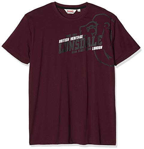 Lonsdale London Herren Walkley Regular Fit T-Shirt, Vintage Oxblood, XL