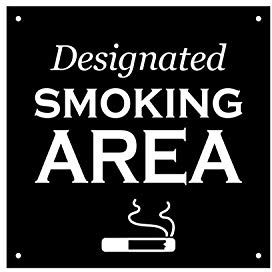 Weatherproof, Designated Smoking Area, Sign - Ideal for Public Spaces, Business, Pubs, Hotels, Interior and Exterior, with Drill Holes