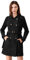 Allegra K Women's Notched Lapel Double Breasted Faux Suede Trench Coat Jacket with Belt Black S