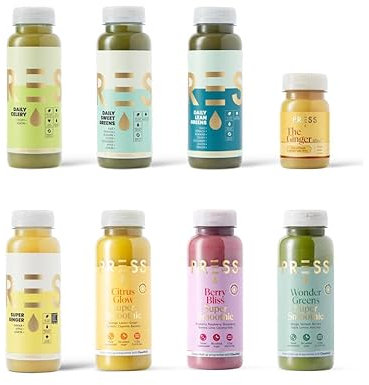 Press Healthfoods, 7 Days Bridal Cleanse, Meal Replacement for Weight Control & Diet- Celery Juice, Green & Apple Juice, Smoothie & Ginger Shot, Low carb for Women and Men