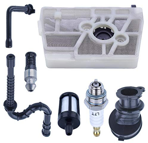 Adefol Filtro dell'Aria Linea Carburante Olio Candela per Stihl MS240 028AV 024 026 Motosega Parti di Ricambio con Filtro Olio combustibile Cuffia di aspirazione per 1121 120 1625