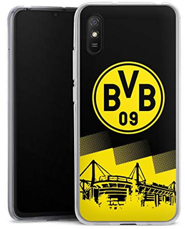 Silikon Hülle kompatibel mit Xiaomi Redmi 9A Case transparent Handyhülle BVB Borussia Dortmund Stadion