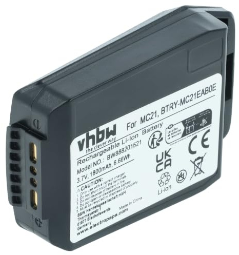 vhbw Akku Ersatz für Motorola 82-105612-01 | BTRY-MC21EAB0E, 82-150612-01 für Handheld Computer Scanner (1800 mAh, 3,7 V, Li-Polymer)